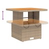 Table de jardin beige 80x80x71 cm résine tressée et bois acacia 