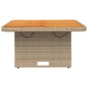 Table de jardin beige 80x80x71 cm résine tressée et bois acacia 