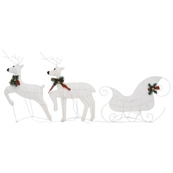 Décoration de Noël Renne et traîneau 100 LED extérieur blanc 