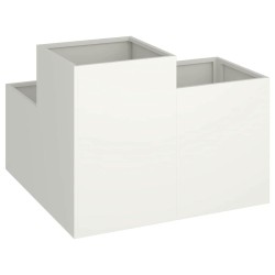 Jardinier 80x80x60 cm Acier Blanc 