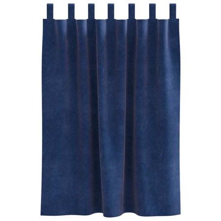 Rideaux occultants avec boucles de suspension 2 pcs Velours bleu foncé 