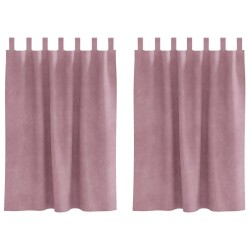 Rideaux occultants avec boucles de suspension 2 pcs en velours rose foncé 