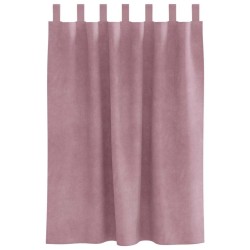 Rideaux occultants avec boucles de suspension 2 pcs en velours rose foncé 