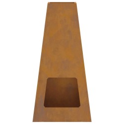 brasero 50x35x100 cm en acier weathering 
