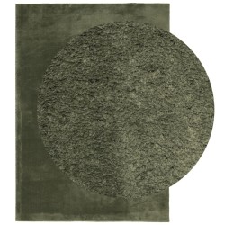 Tapis HUARTE à poils courts doux lavable vert forêt 160x230 cm 