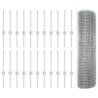 Clôture en Fil Soudé avec 22 Poteaux U Argent 0.4x50 m Acier 