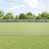 Clôture en fil soudé avec 22 poteaux U Argent 1x25 m Acier 