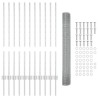 Clôture en fil soudé avec 22 poteaux U Argent 1x25 m Acier 