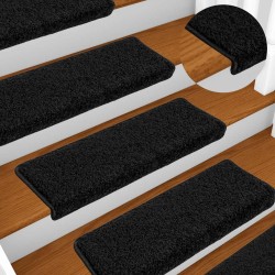 Tapis d'escalier 20 pcs 65x21x4 cm noir 