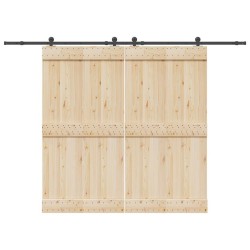 Kit de quincaillerie de porte coulissante 305 cm acier noir 