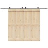 Kit de quincaillerie de porte coulissante 305 cm acier noir 