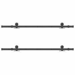 Kit de quincaillerie de porte coulissante 305 cm acier noir 