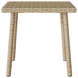 Table basse de jardin rectangulaire beige 40x40x37 cm rotin 