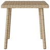Table basse de jardin rectangulaire beige 40x40x37 cm rotin 