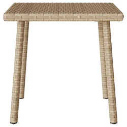 Table basse de jardin rectangulaire beige 40x40x37 cm rotin 