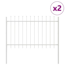 Clôture de jardin Blanc 5.1 x 1 m Acier enduit de poudre 