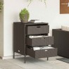 Armoire de rangement de jardin marron 55x59x80cm résine tressée 
