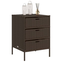 Armoire de rangement de jardin marron 55x59x80cm résine tressée 