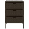 Armoire de rangement de jardin marron 55x59x80cm résine tressée 