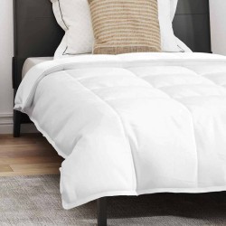 Couette avec oreiller 2 pcs Blanc 140 x 200 cm Bas 