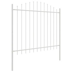 Clôture de jardin blanche avec un sommet en arc, 3,4 m x 1,25 m - En acier 