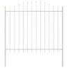 Clôture de jardin blanche avec un sommet en arc, 3,4 m x 1,25 m - En acier 