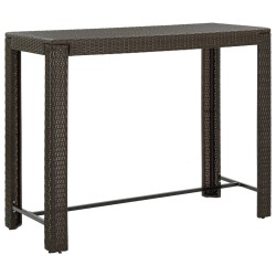 Table de bar de jardin Marron 140,5x60,5x110,5cm Résine tressée 