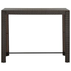 Table de bar de jardin Marron 140,5x60,5x110,5cm Résine tressée 