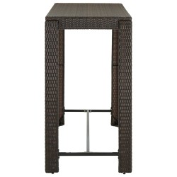 Table de bar de jardin Marron 140,5x60,5x110,5cm Résine tressée 