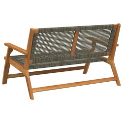 Banc de jardin gris 122x76x73,5 cm en bois massif d'acacia 