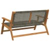 Banc de jardin gris 122x76x73,5 cm en bois massif d'acacia 