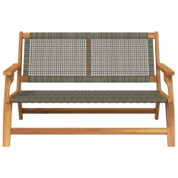 Banc de jardin gris 122x76x73,5 cm en bois massif d'acacia 