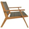 Banc de jardin gris 122x76x73,5 cm en bois massif d'acacia 