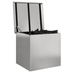 Coffre de rangement extérieur - Argent - 55 x 50,5 x 50 cm - Acier inoxydable 