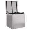 Coffre de rangement extérieur - Argent - 55 x 50,5 x 50 cm - Acier inoxydable 