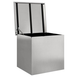Coffre de rangement extérieur - Argent - 55 x 50,5 x 50 cm - Acier inoxydable 