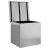 Coffre de rangement extérieur - Argent - 55 x 50,5 x 50 cm - Acier inoxydable 