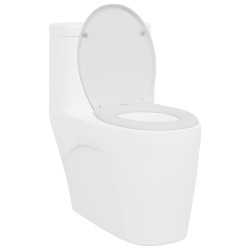 Siège de toilette à libération rapide avec fermeture douce en duroplast blanc 
