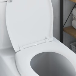 Siège de toilette à libération rapide avec fermeture douce en duroplast blanc 