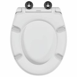 Siège de toilette à libération rapide avec fermeture douce en duroplast blanc 