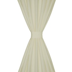 2 pcs Rideau à Passant Micro Satin Crème 140 x 225 cm 