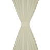 2 pcs Rideau à Passant Micro Satin Crème 140 x 225 cm 