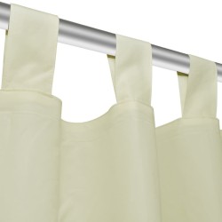 2 pcs Rideau à Passant Micro Satin Crème 140 x 225 cm 