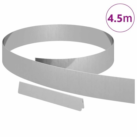 Bordure de jardin Argent 450 x 10 cm Acier galvanisé 