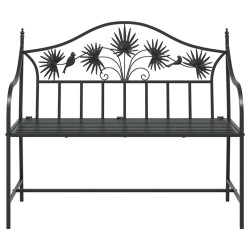 Banc en métal vintage Noir Acier peint en poudre Standard Durable 