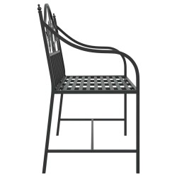 Banc en métal vintage Noir Acier peint en poudre Standard Durable 