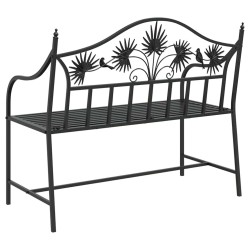 Banc en métal vintage Noir Acier peint en poudre Standard Durable 