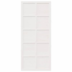 Porte de grange Blanc 90 x 210 cm Bois massif en pin 