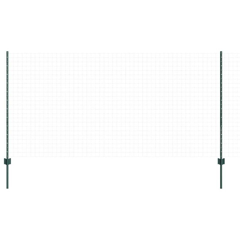 Poteaux de clôture 5 pcs U-Channel verts 120 cm en acier 