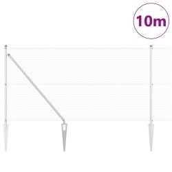 Clôture en Fil Soudé avec 7 Poteaux en Pointe 1.2x10 m en Acier Galvanisé 